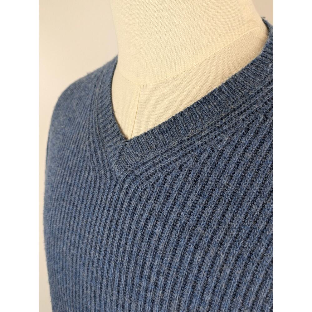 Banana Republic Mens L Sweater 100% Fine Merino Wool Blue Long Sleeve Pullover - Picture 5 of 8